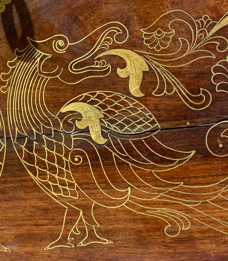 Anglo Indian Antique Style Solido I’m Rosewood & Brass Dowry Chest Blanket Box Storage Trunk