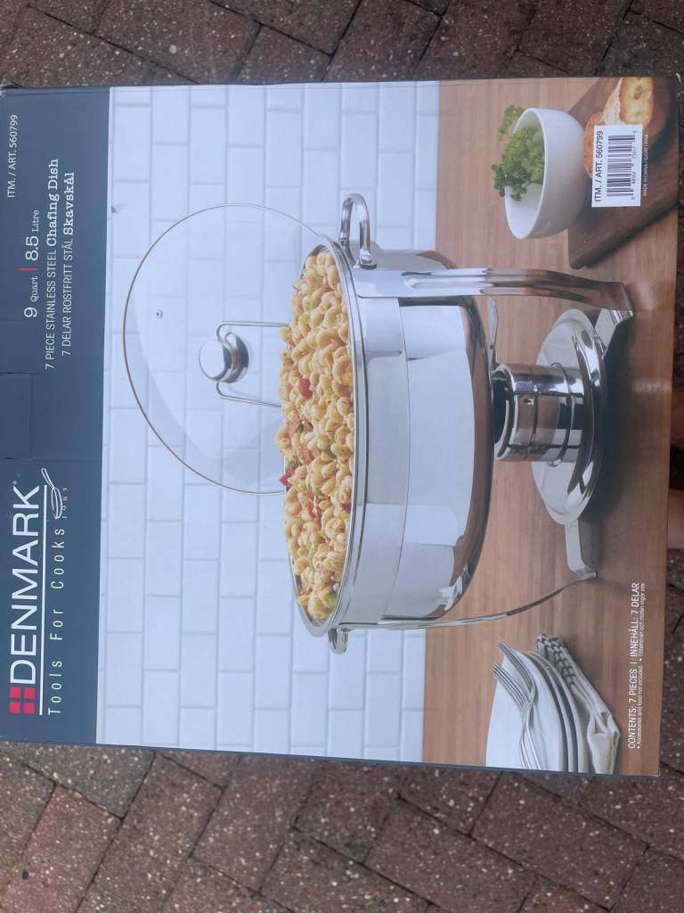 DENMARK Stainless Steel 9 Piece Chafing Dish Set - NEW