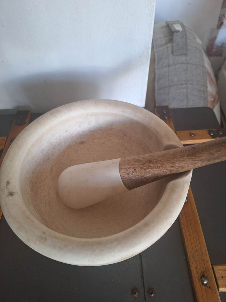 Antique mortal and pumice 