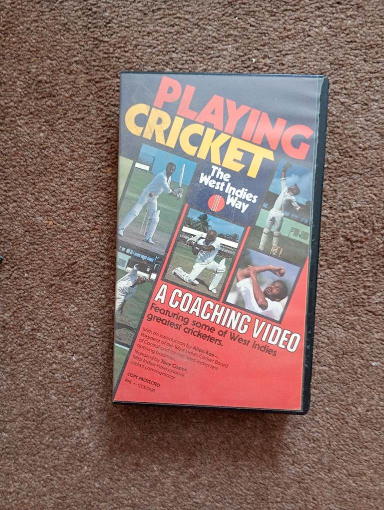 CRICKET - PLAYING CRICKET, THE WEST INDIES WAY - A Coaching Video. VHS. Good condition.