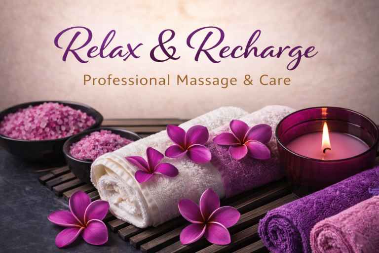 Professional Massage & Facial Treatments Affordable Prices Shower Facility Available Easy Parking
