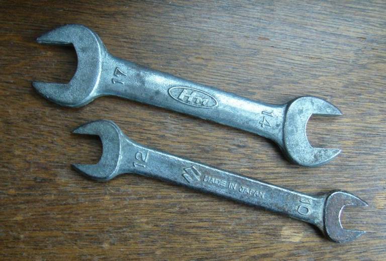  2 x Motorcycle Tool Kit Spanners, Honda 17 x 14mm Suzuki 12 x 10mm
