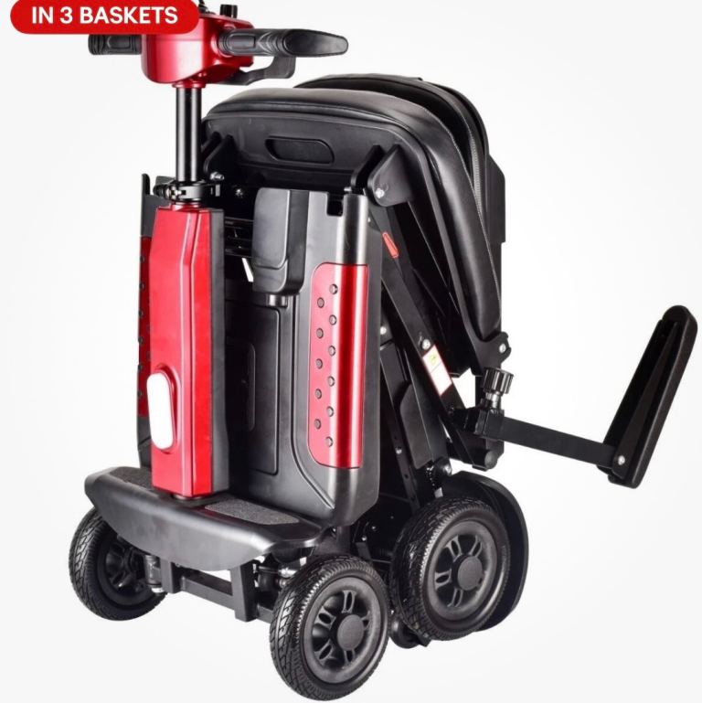 Remote control automatic folding mobility scooter