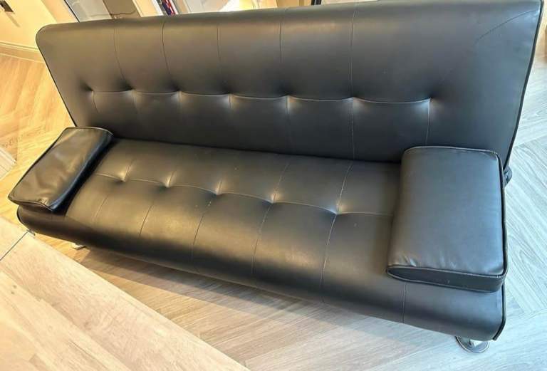 Like new leather sofa bed (can deliver)