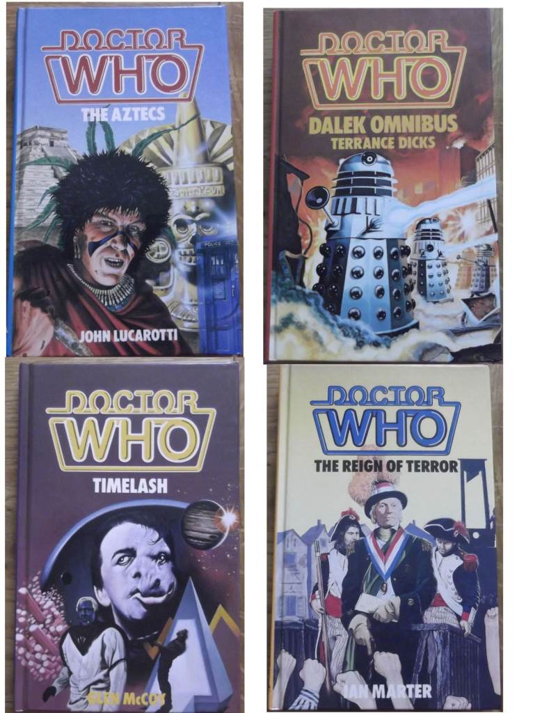 image for 4 Doctor Who W.H. Allen hardbacks - as new - The Aztecs, Timelash, Reign of Terror, Dalek Omnibus
