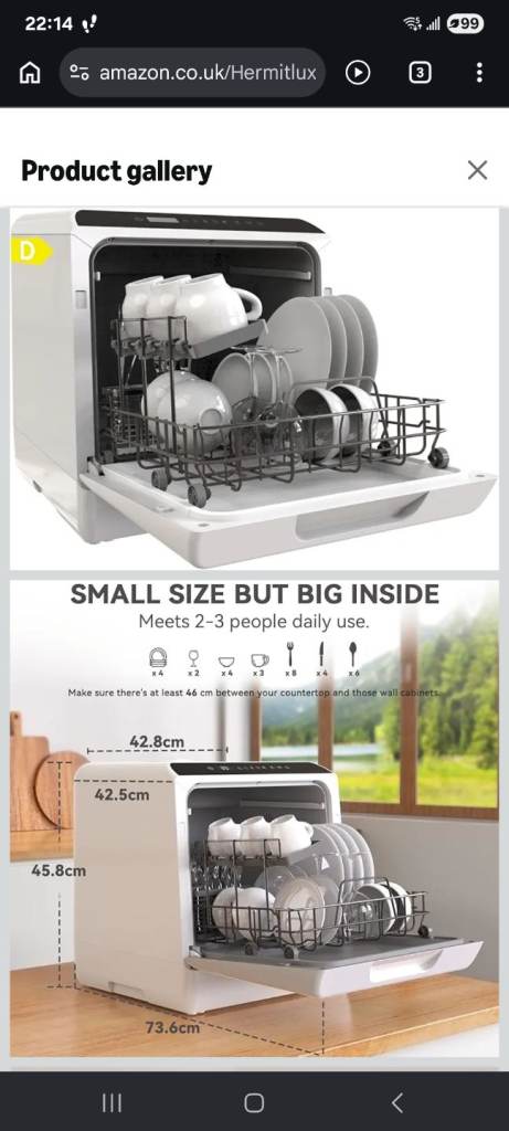 Counter dishwasher