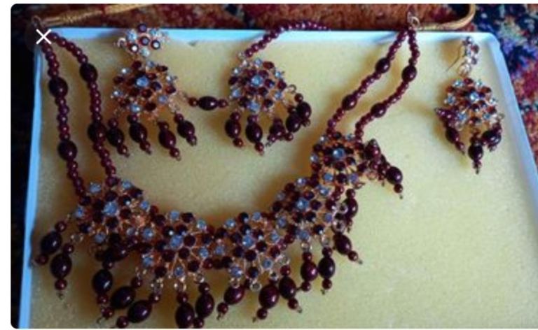Maroon indian traditional jewellery set