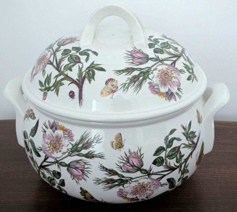 1972 VINTAGE PORTMEIRION BOTANIC GARDEN LIDDED CASSEROLE DISH DOG ROSE 6PT/3.4L