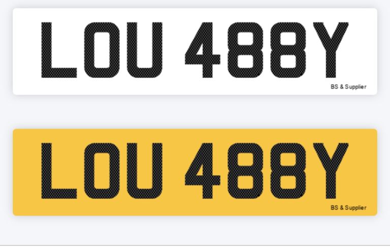 Private Number Plate – LOU 488Y – Ideal for Lou / Abby / Louie – currently on car – £2,500