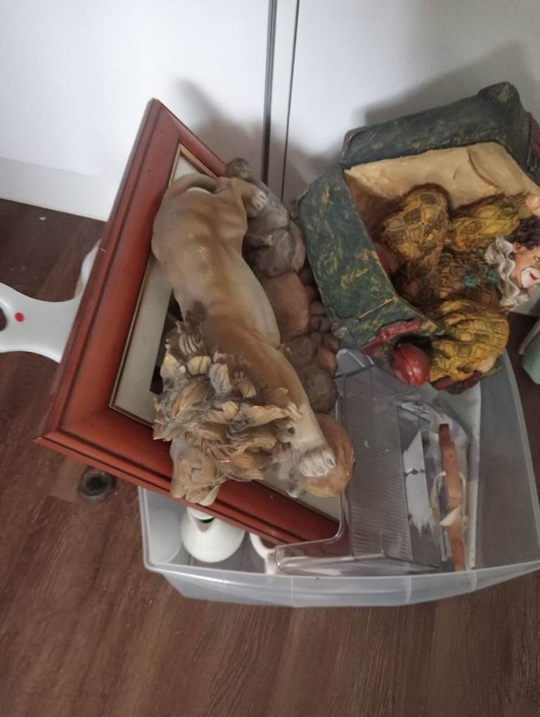 Box of car boot items 