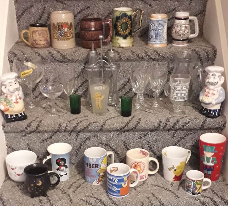 Job Lot of Mugs, Glasses & Beer Steins – Good Condition