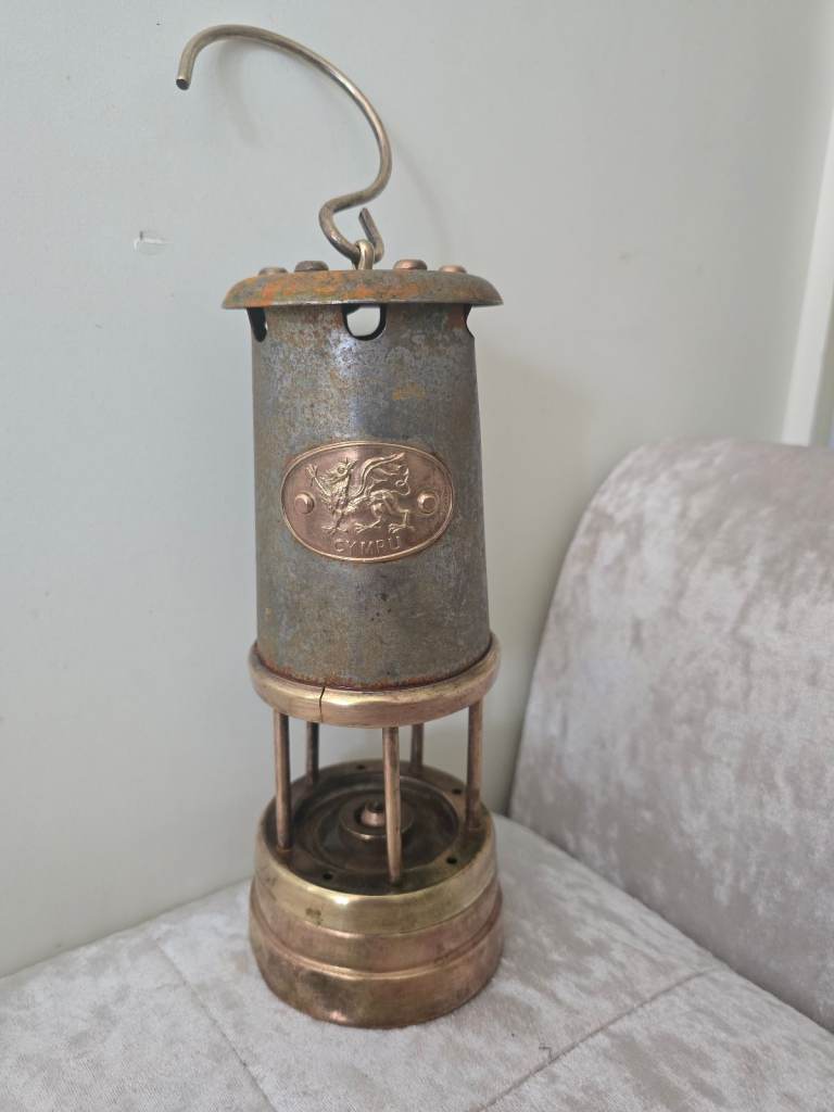 Vintage Brass Cymru Miners Lamp