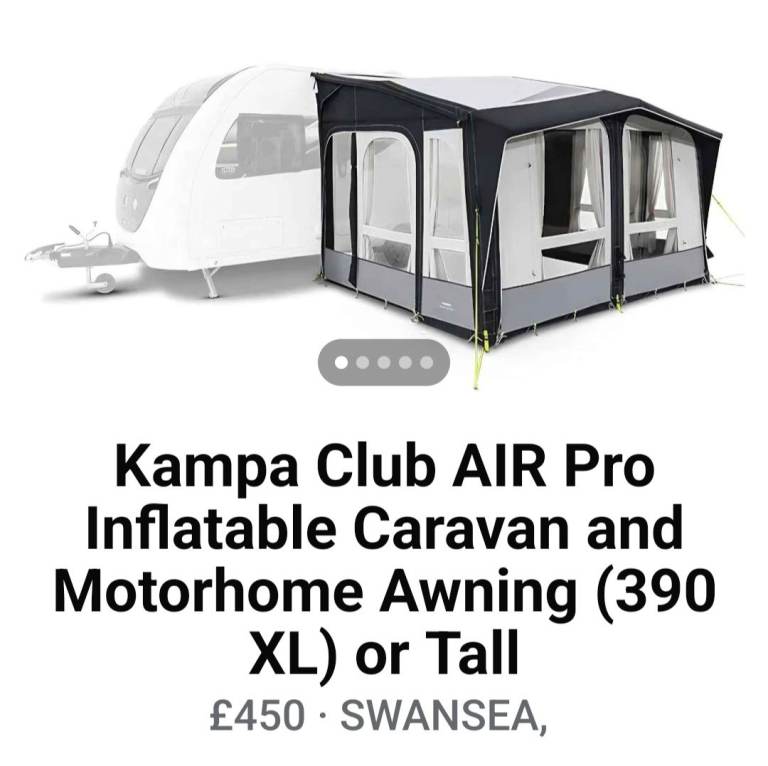 Air awning for camper or caravan 