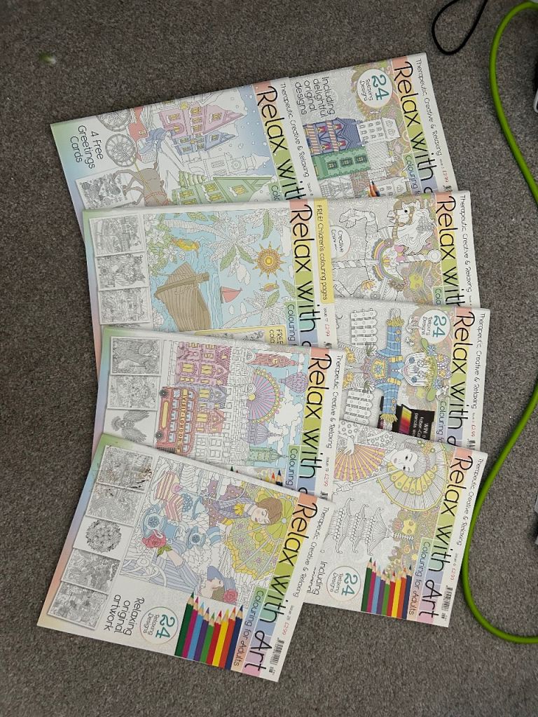 relax with art colouring books 