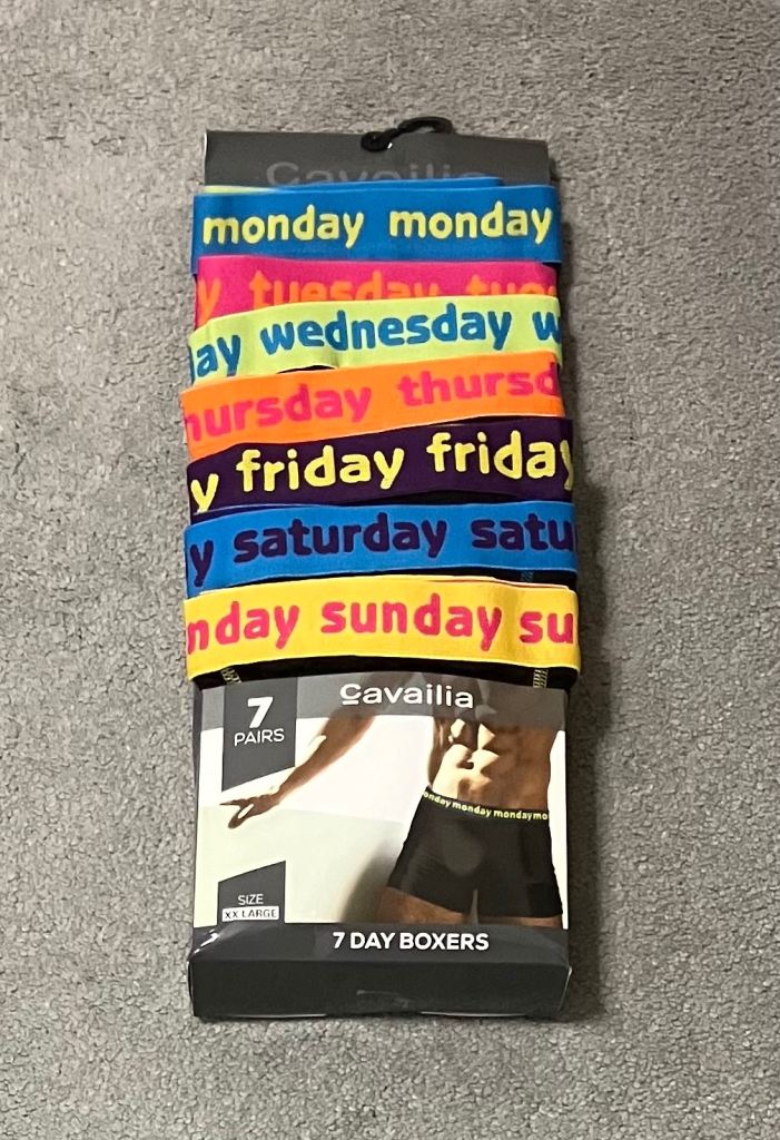 Pack of 7 men 7 days of the week boxers shorts size-XXL