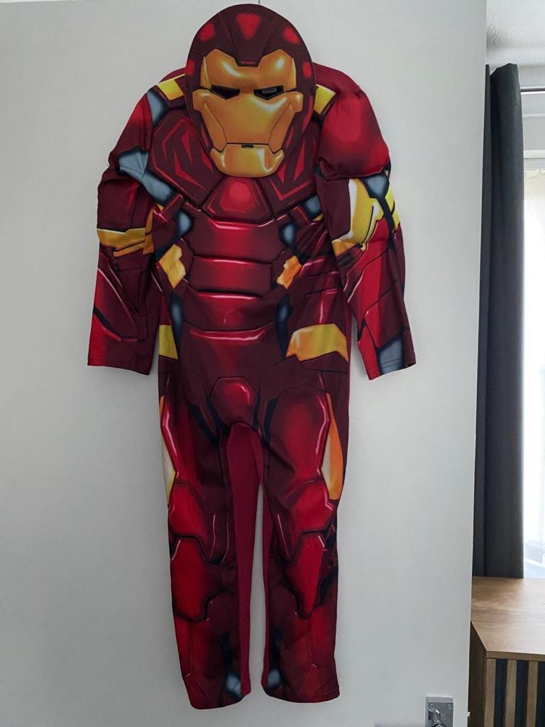Iron Man Kids Fancy Dress Costume – Red & Gold, Good Condition