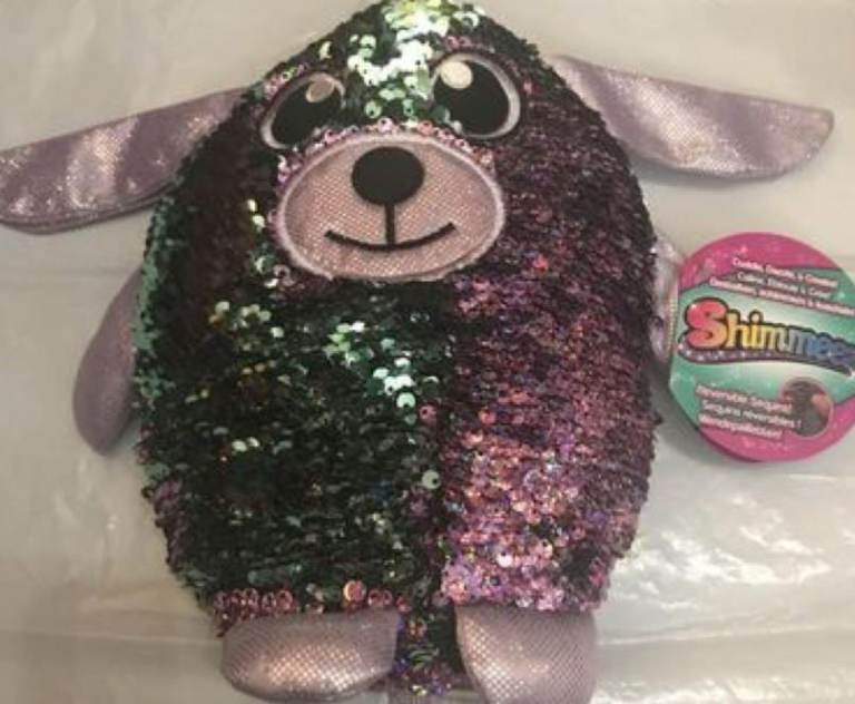 Shimmeez Delilah the dog soft toy cushion