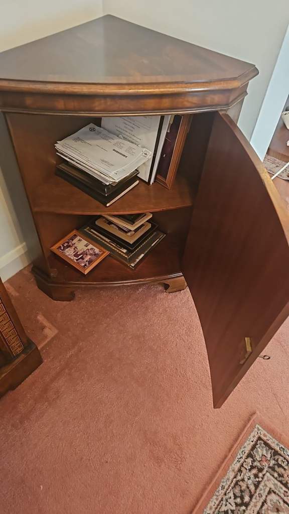 Vintage walnut corner cabinet