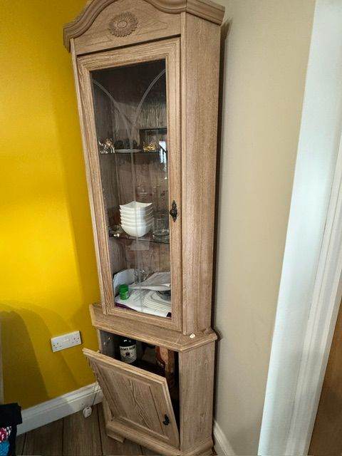 Free - Corner Display Cabinet with Glass Door