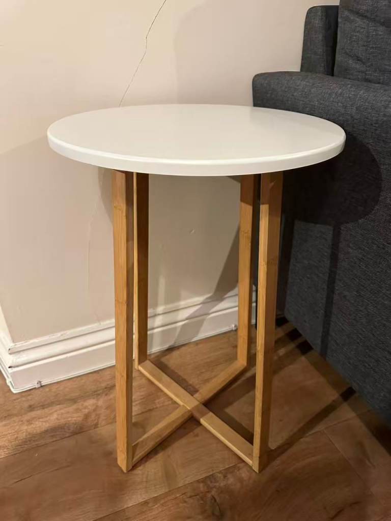 IKEA Round Side Table – Wooden Legs – Modern Design