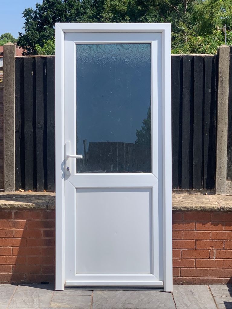 UPVC DOUBLE GLAZED BACK DOOR SIDE DOOR & KEY LOW THRESHOLD 90cm WIDE 210cm HIGH Can Deliver
