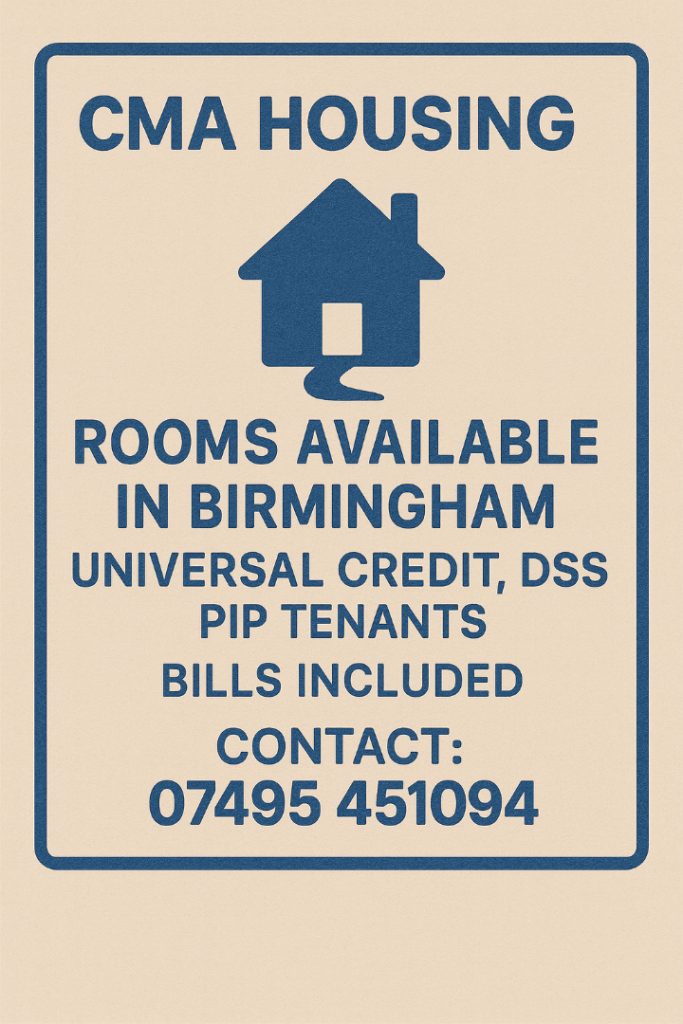 Double Rooms available in B14, Birmingham- Benefits tenants Welcome - Ready to move in
