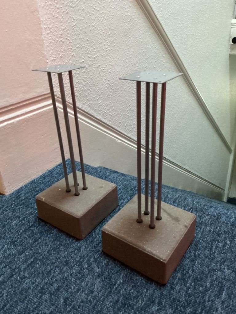 Pair of Ikea 'Jutis' Concrete Speaker Stands