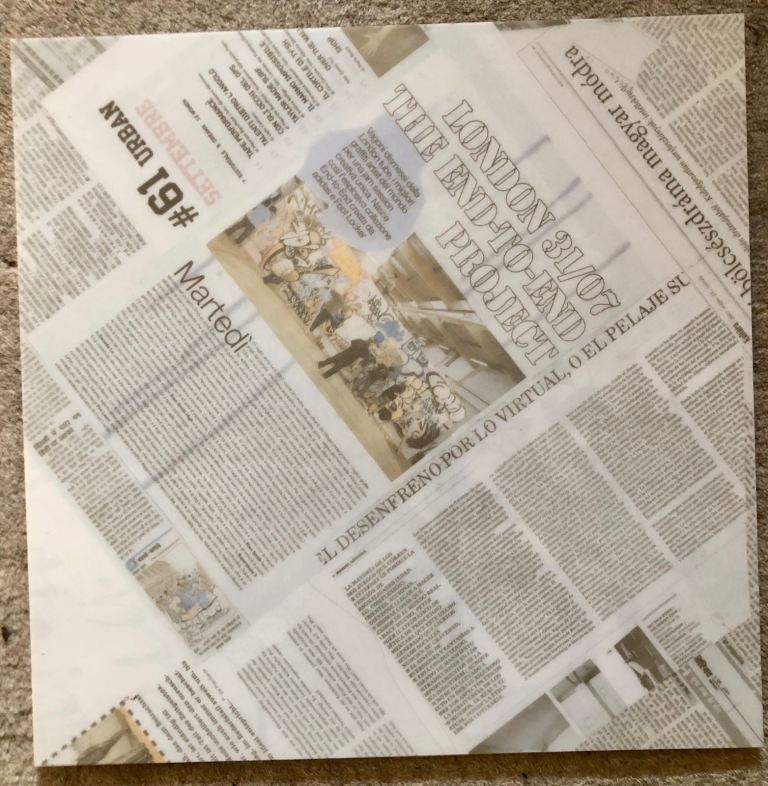 Interesting and unusual ceramic tiles x20 with newsprint design in multiple languages
