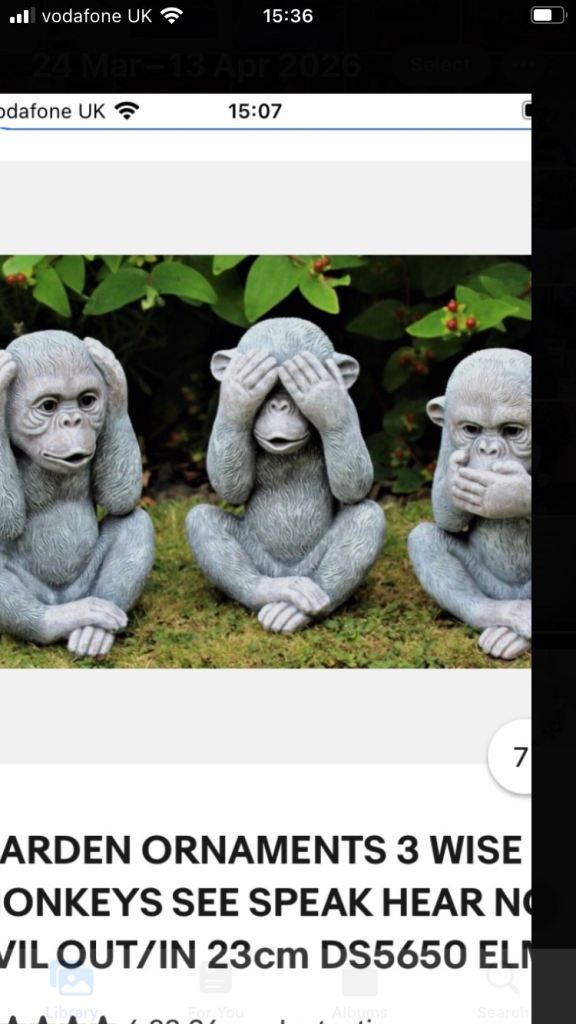 3 wise monkeys garden patio ornament 