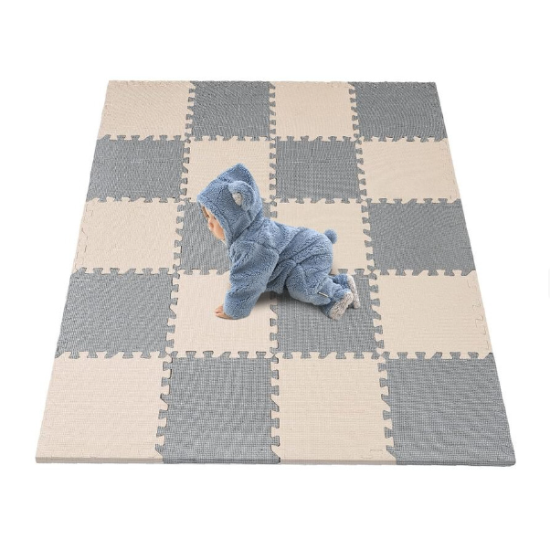 20pcs 10x Grey + 10x Beige/Cream Foam Baby Kid Play Mats 30x30x1cm EVA Floor Tiles BRAND NEW