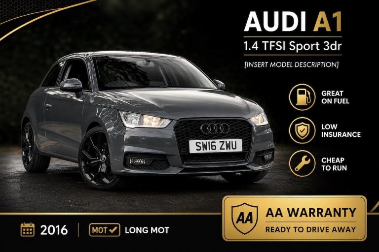 2016 Audi A1 1.4 TFSI Sport 3dr Hatchback Petrol Manual