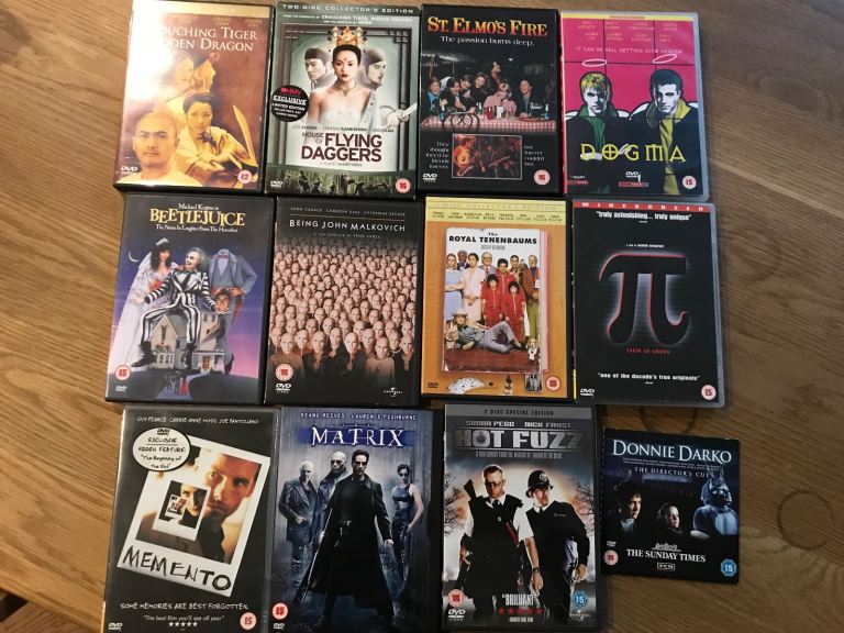 12/15 cert film DVD bundle - beetle juice, hot fuzz etc