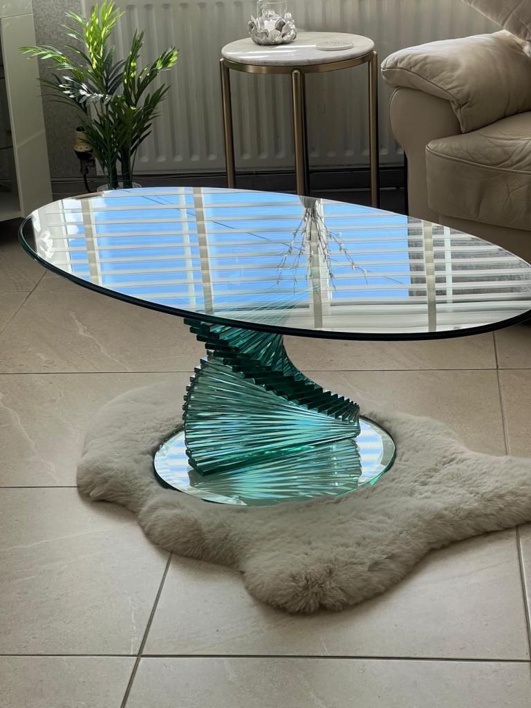 Vintage Solid glass table 