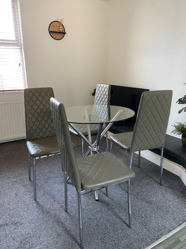 image for Great condition round table + 4 chairs