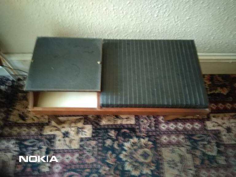 Mid-century telephone table with seat