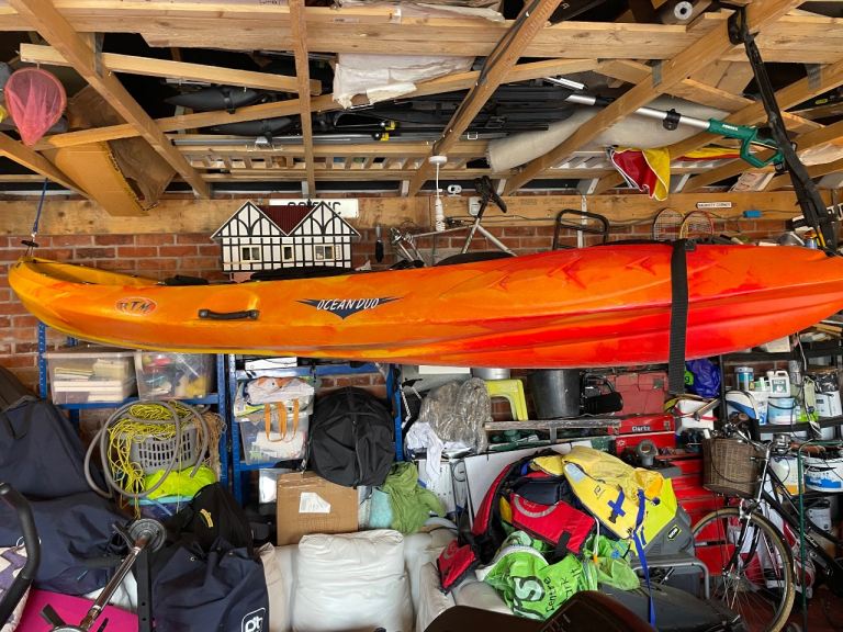 Ocean Duo RTM Kayak with Paddles – Orange, Good Condition