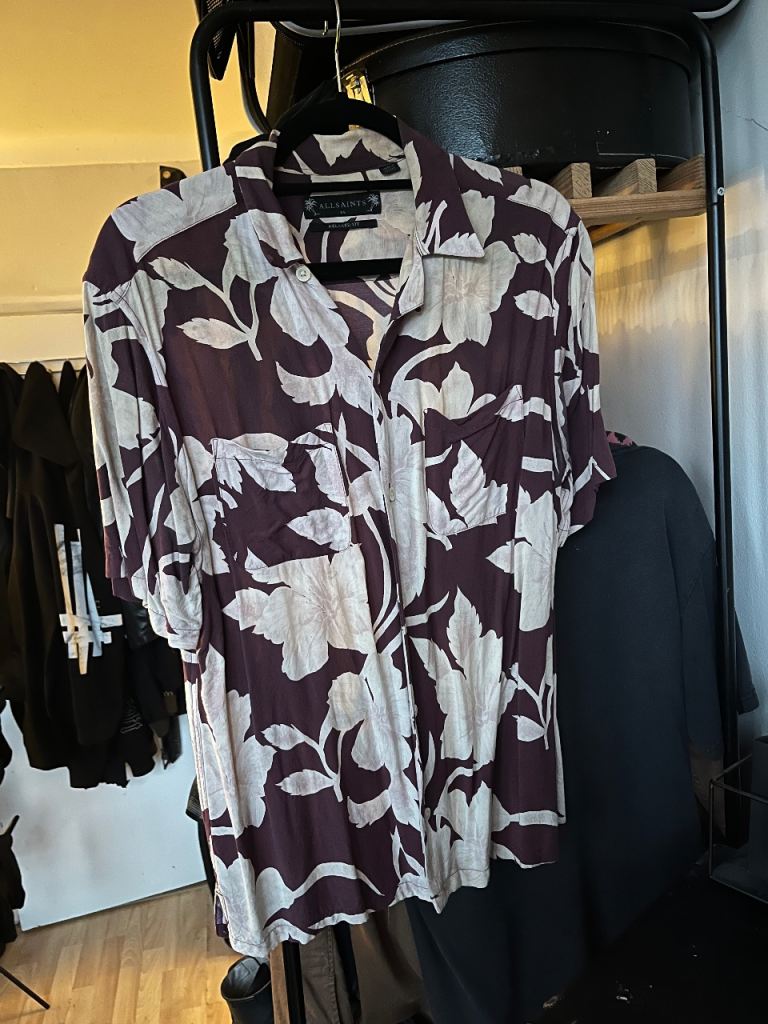 All Saints 'Jardin' Shirt Short Sleeve Mens X-Small Relaxed Fit Casual Shirt