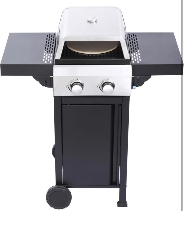 New 2 Burner Gas & Pizza Grill BBQ
