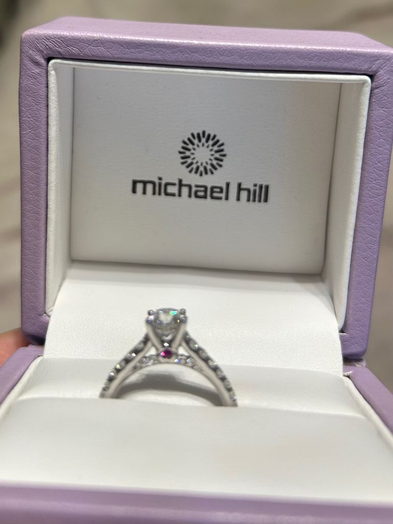 Engagement Ring, 1.71ct tdw diamond, 14k white gold.