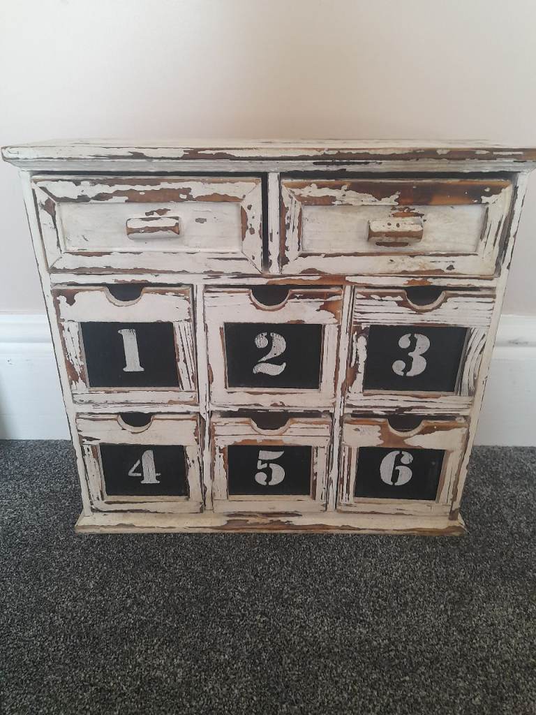 Rustic Shabby Chic Storage Unit with 8 Drawers