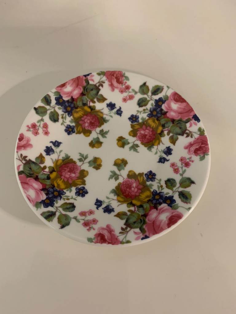 Vintage Hudson Middleton Fine Bone China Floral Side Plate/ Trinket Plate