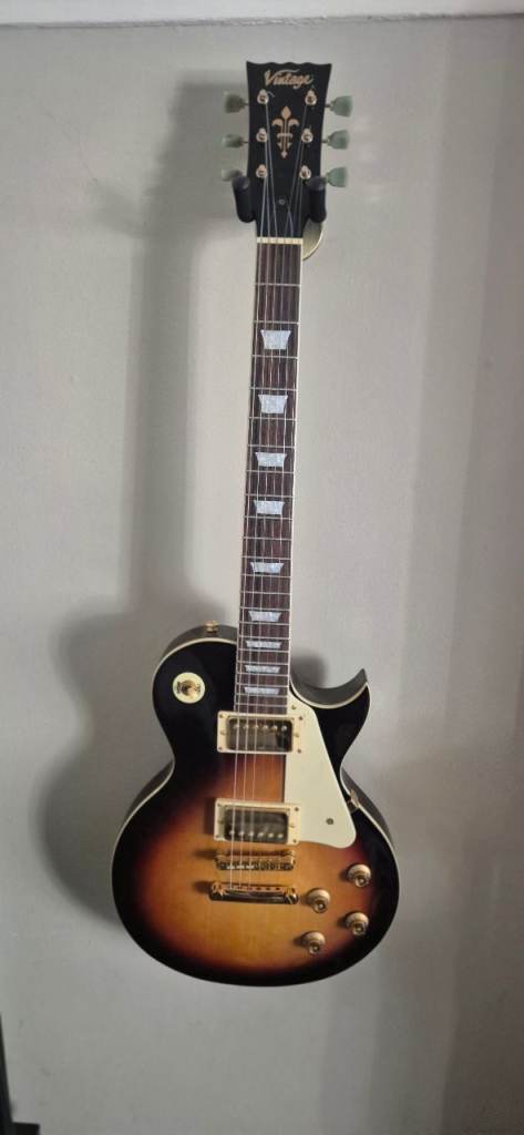 Vintage V100 Electric Guitar - Sunburst Finish, Good Condition