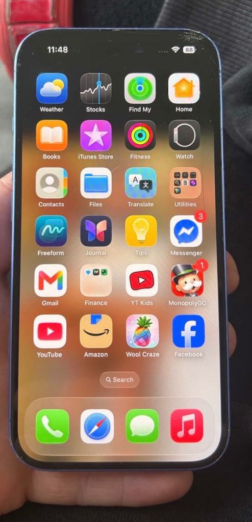 Apple iPhone 12 in Blue - Cracked Screen and Back Glass