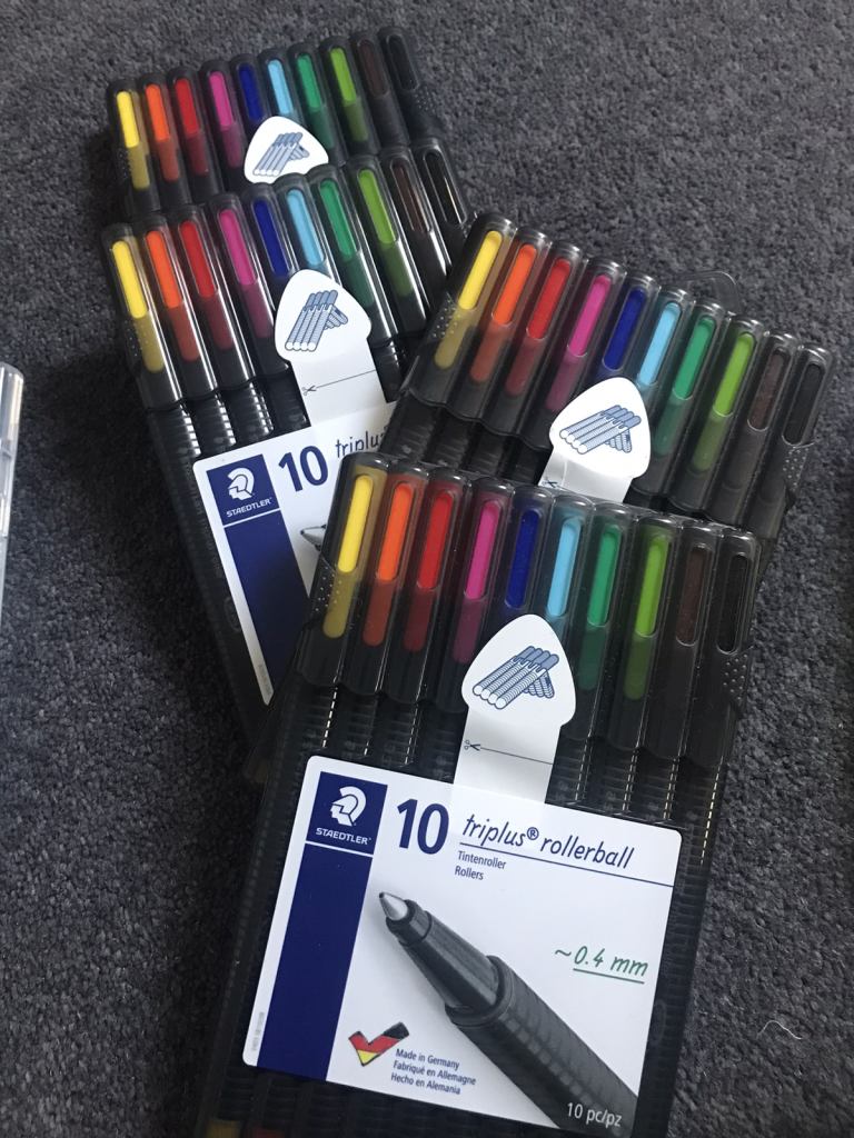 Staedtler triples rollerball 0.4mm 10 colours x 4 packs