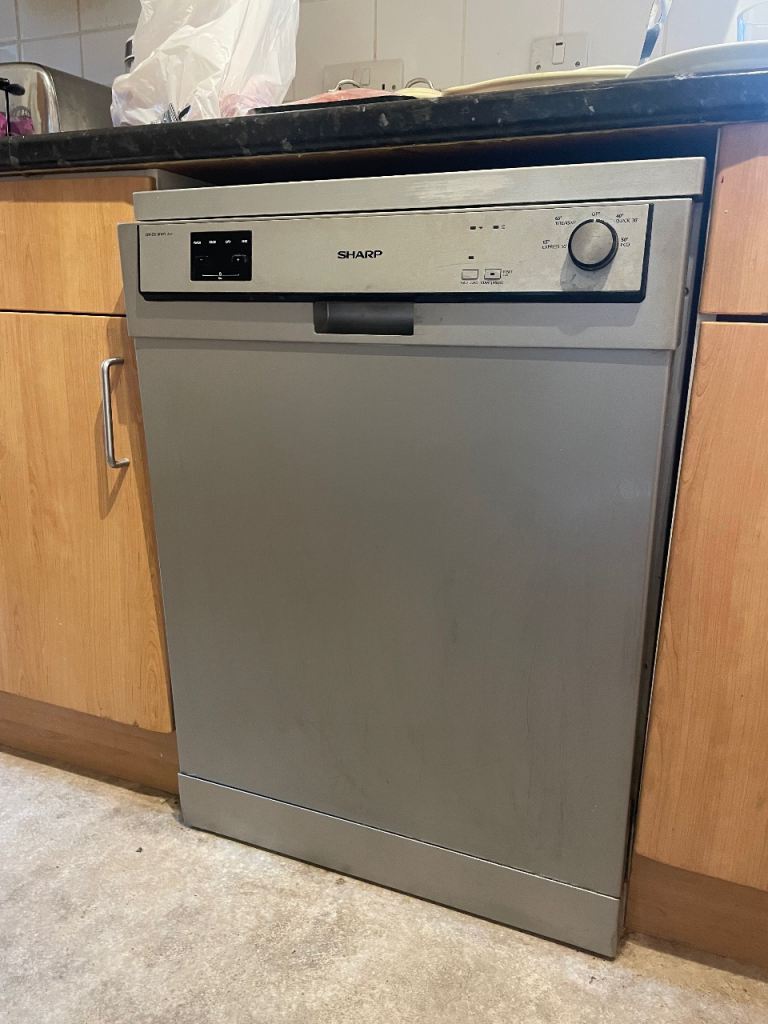 SHARP Freestanding Dishwasher - Silver, Excellent Working Condition