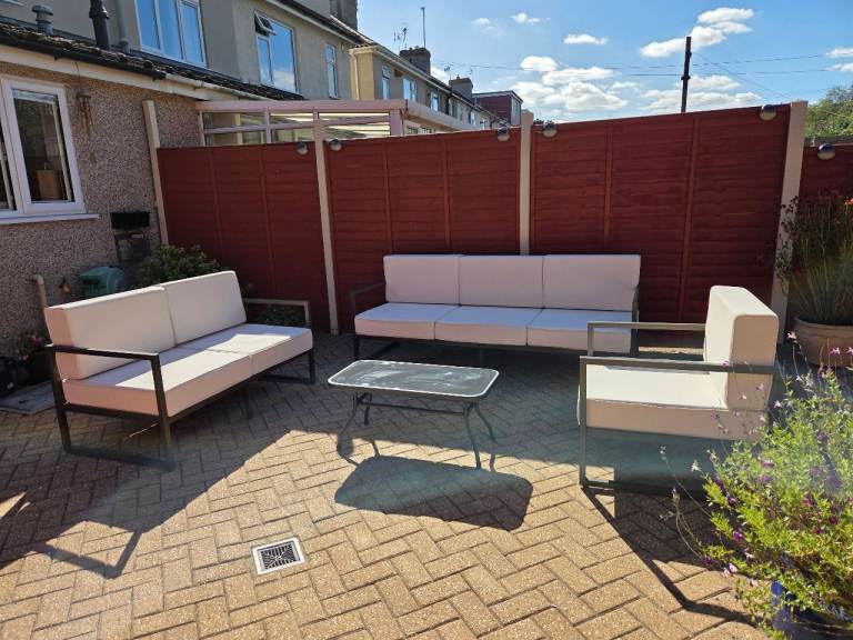 Garden Sofa Set - 4 Piece Outdoor Patio Furniture with Cushions