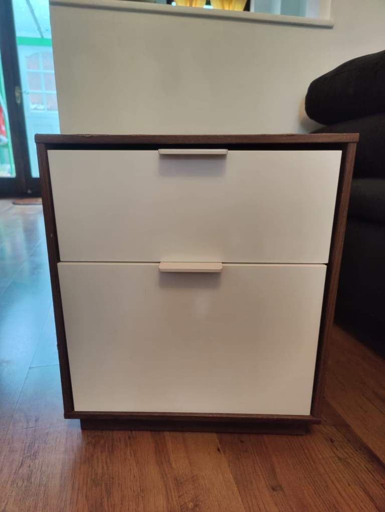 Compact Bedside Table with Two Drawers – Good Condition