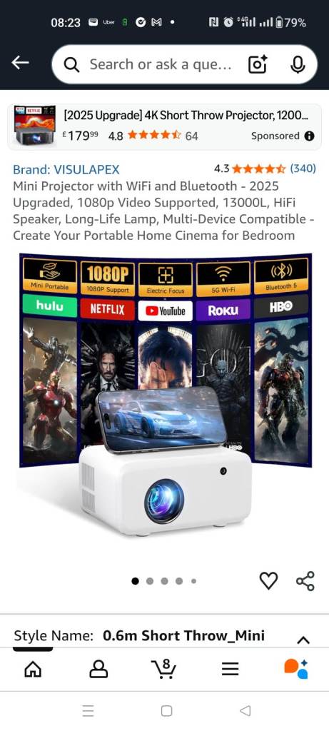 Visulaplex mini projector accepts HDMI. 