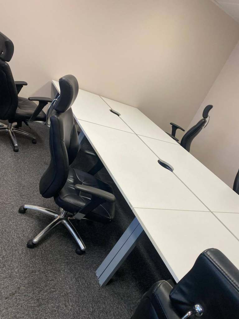 Good Condition White Office Desk - 1400mm Workstation