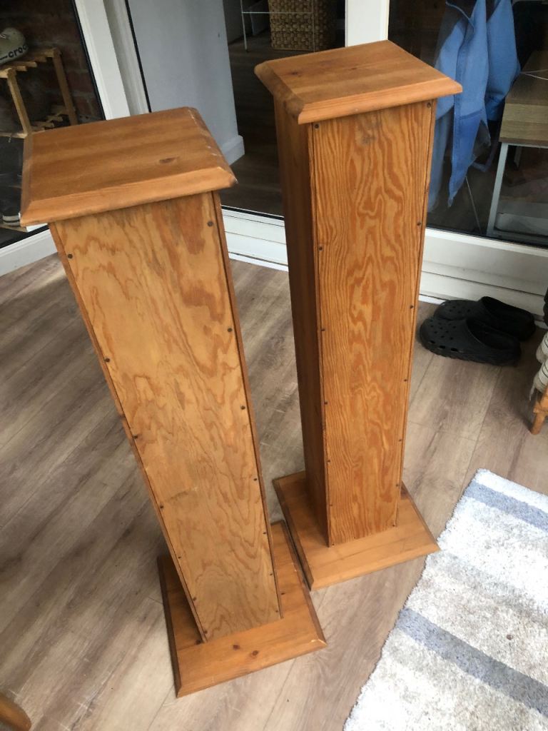 Pair of Wooden CD/DVD Storage Towers – Good Condition